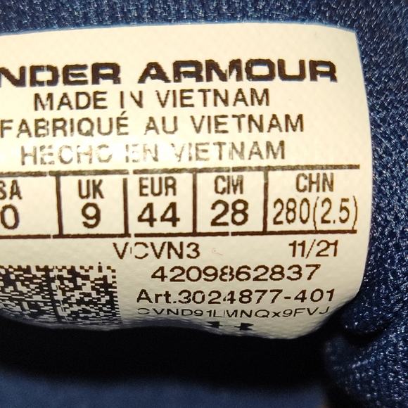 Under Armour Charged Rogue 3 Running Shoes Navy 3024877-401 Men Size 10 main image 8